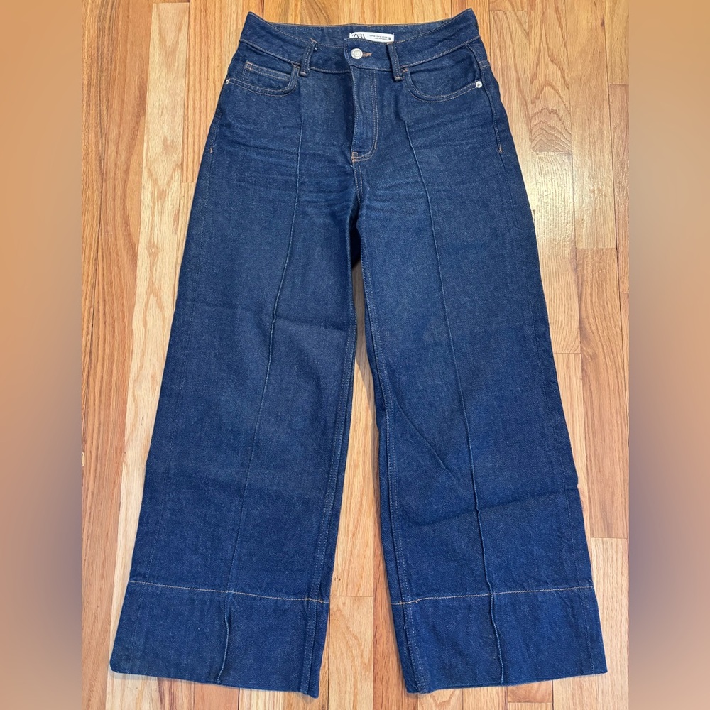 Zara Dark Blue Flare Jeans